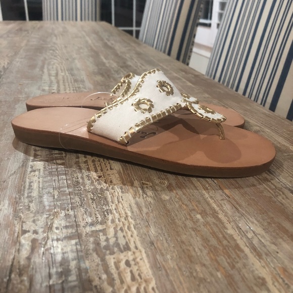 NWOB Jack Rogers White and Gold Sandals - Picture 5 of 5